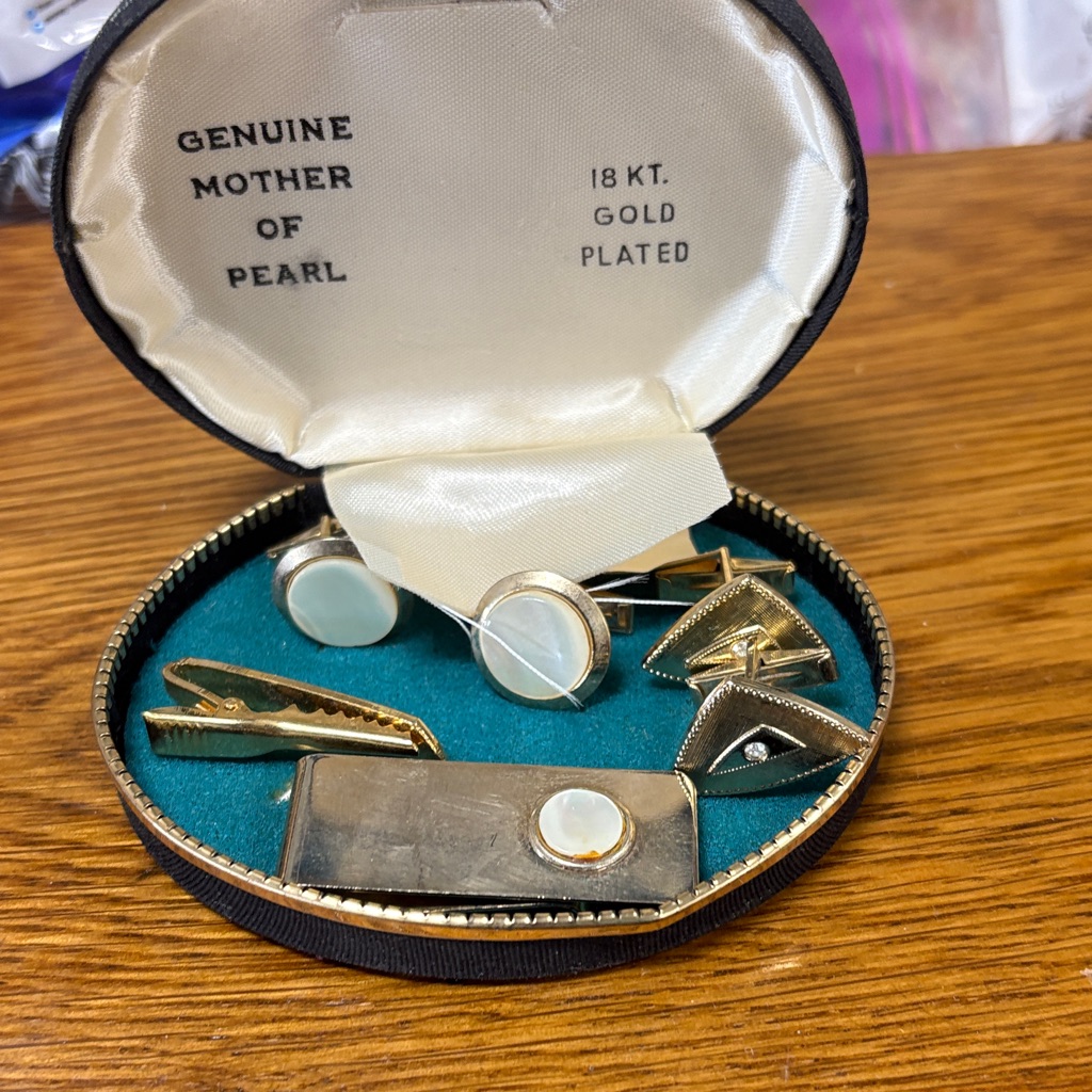 Gold Plated Mother Of Pearl Cufflinks Bundle